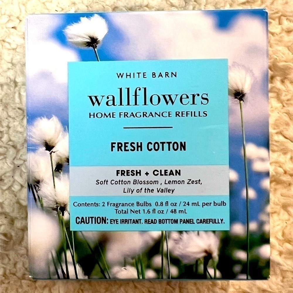 B&BW White Barn "Fresh Cotton" Wallflowers Home Fragrance Refills - Picture 3 of 7